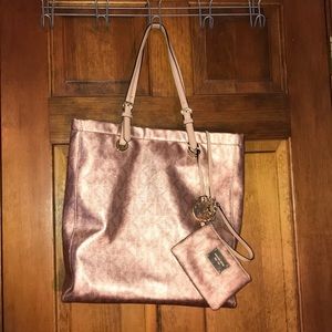 MK Rose Tote Bag & Matching Wristlet